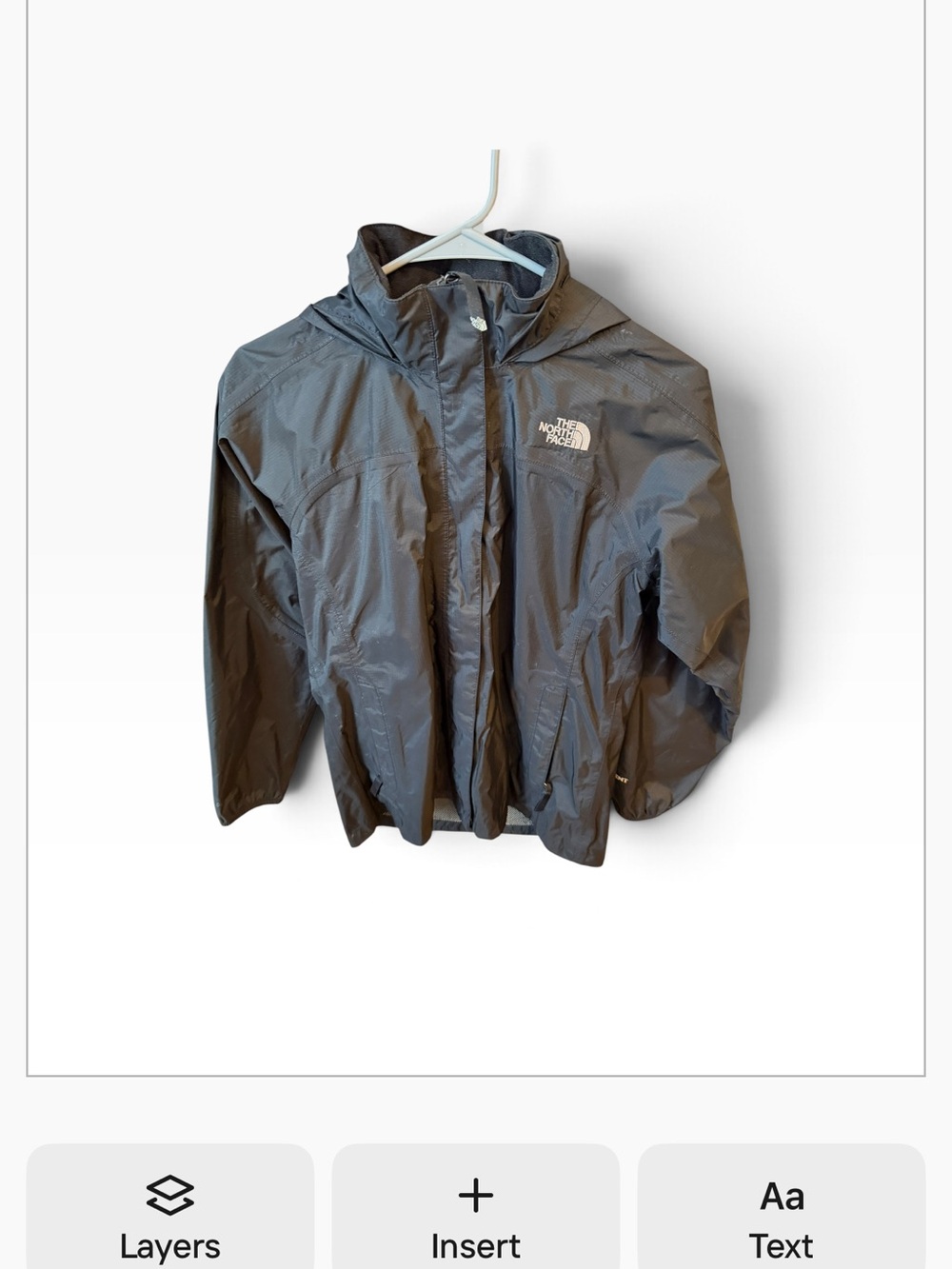 The North Face Girls Black Hooded Windbreaker Nylon Zip Jacket L/G